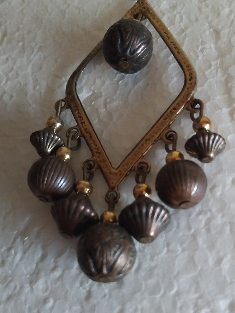 Brown Metal Earrings
